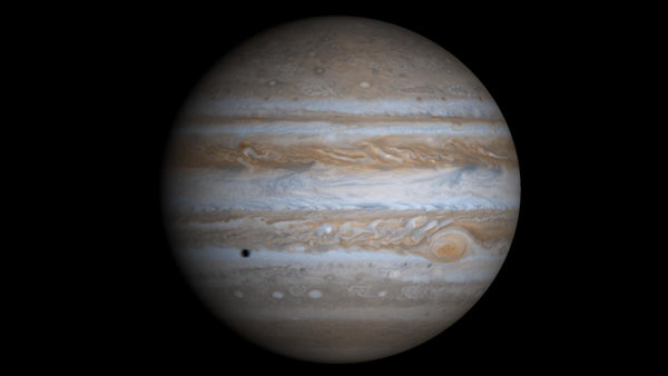 NASA image of Jupiter's Great Red Spot, an enormous anticyclonic storm in Jupiter's southern hemisphere.