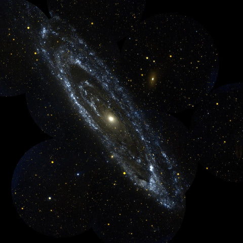 Composite illustration showing the vast cosmic scale of the universe from Earth to the observable edge, spanning billions of light-years
