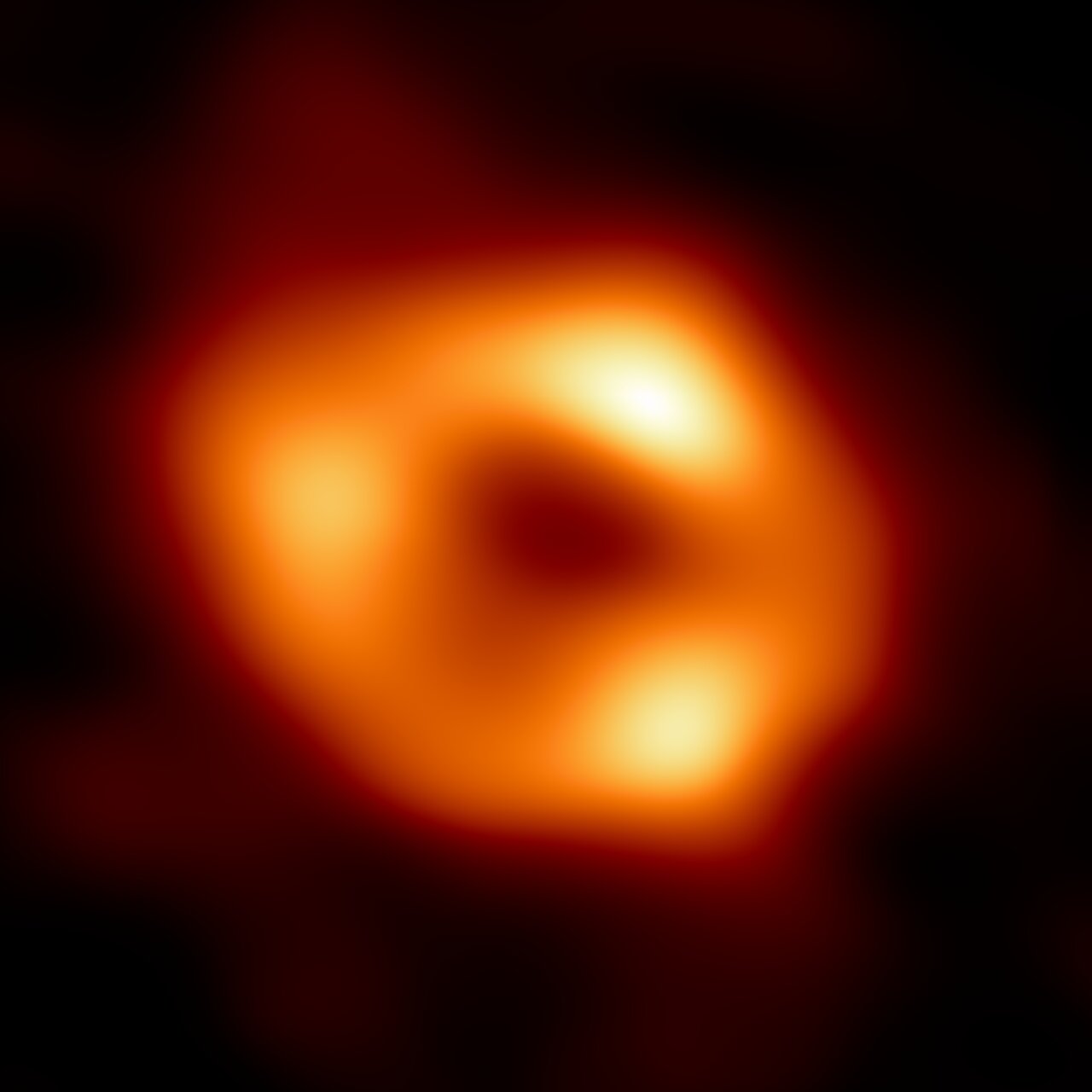 First image of Sagittarius A-star, the supermassive black hole at the center of the Milky Way, captured by the Event Horizon Telescope