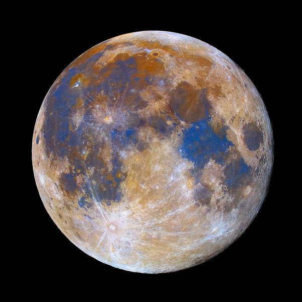 Moon mineral colors — astrophotography by Vincenzo Mirabella