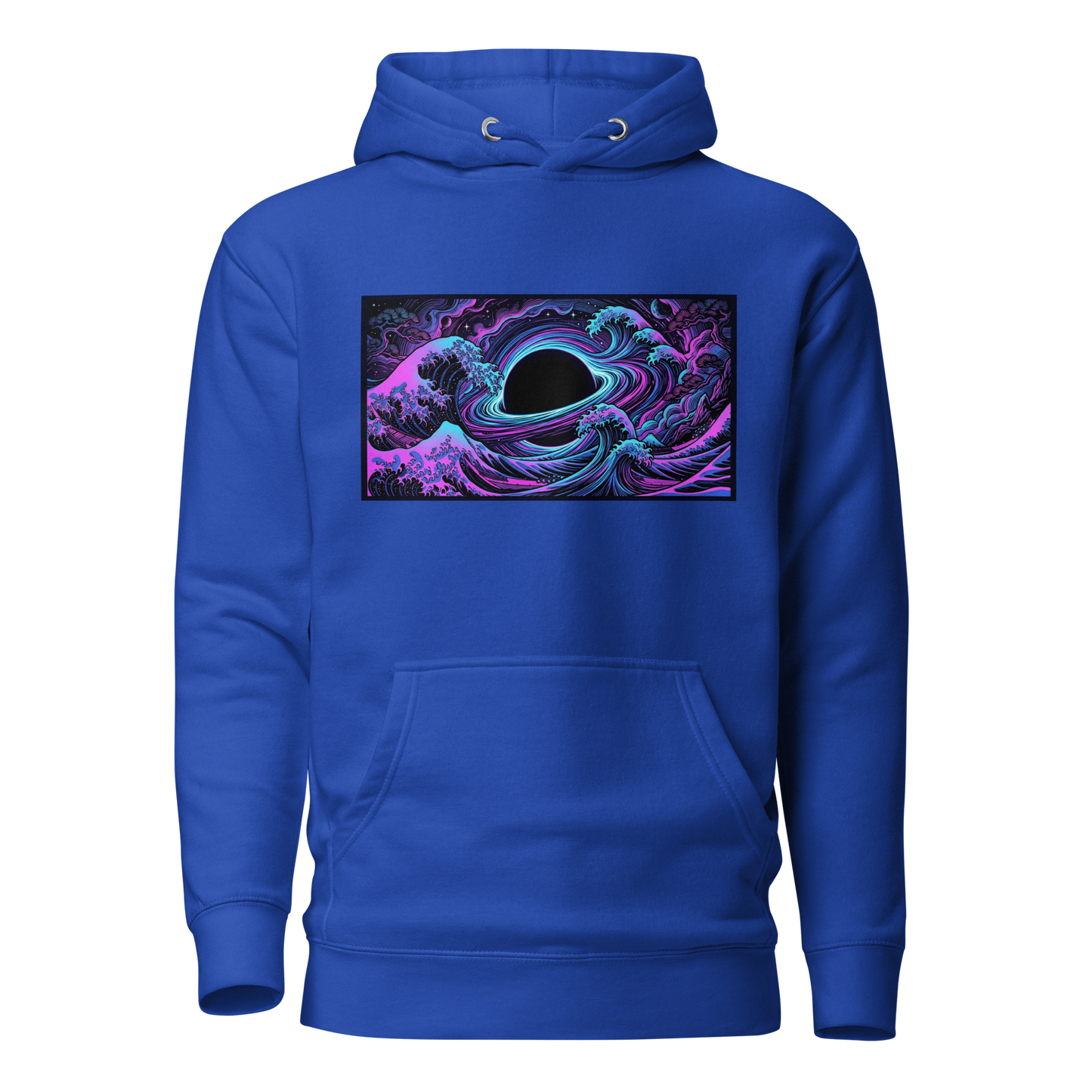 Hokusai Event Horizon pullover hoodie lifestyle view with front pocket visible