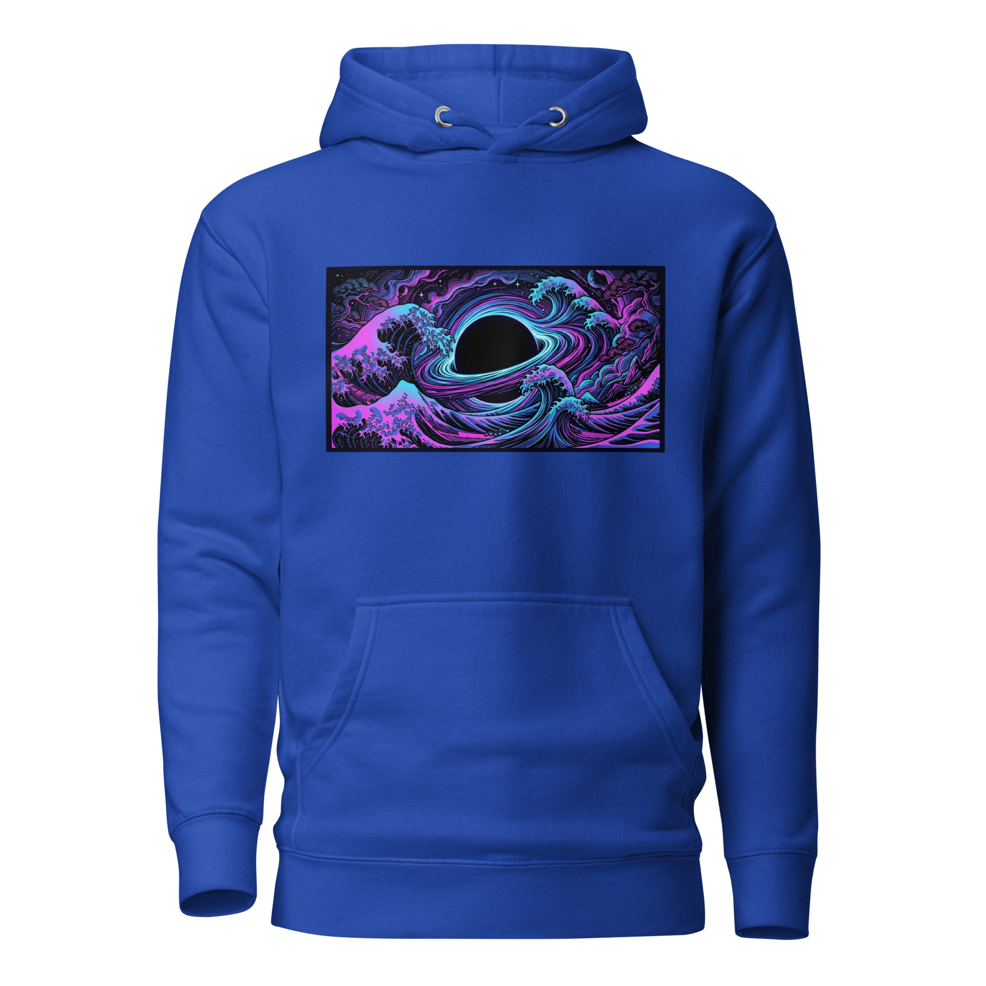 Hokusai Event Horizon pullover hoodie lifestyle view with front pocket visible