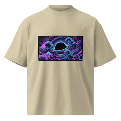Hokusai Event Horizon oversized t-shirt lifestyle view showing relaxed fit