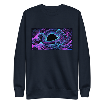 Close-up of space-inspired design on IMBRIUM premium sweatshirt