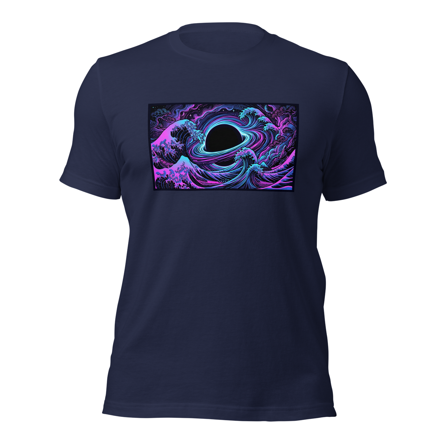 Hokusai Event Horizon t-shirt back view showing premium cotton fabric